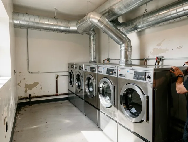 Brandon Dryer Vent Cleaning team performing large-scale commercial dryer vent cleaning in Brandon